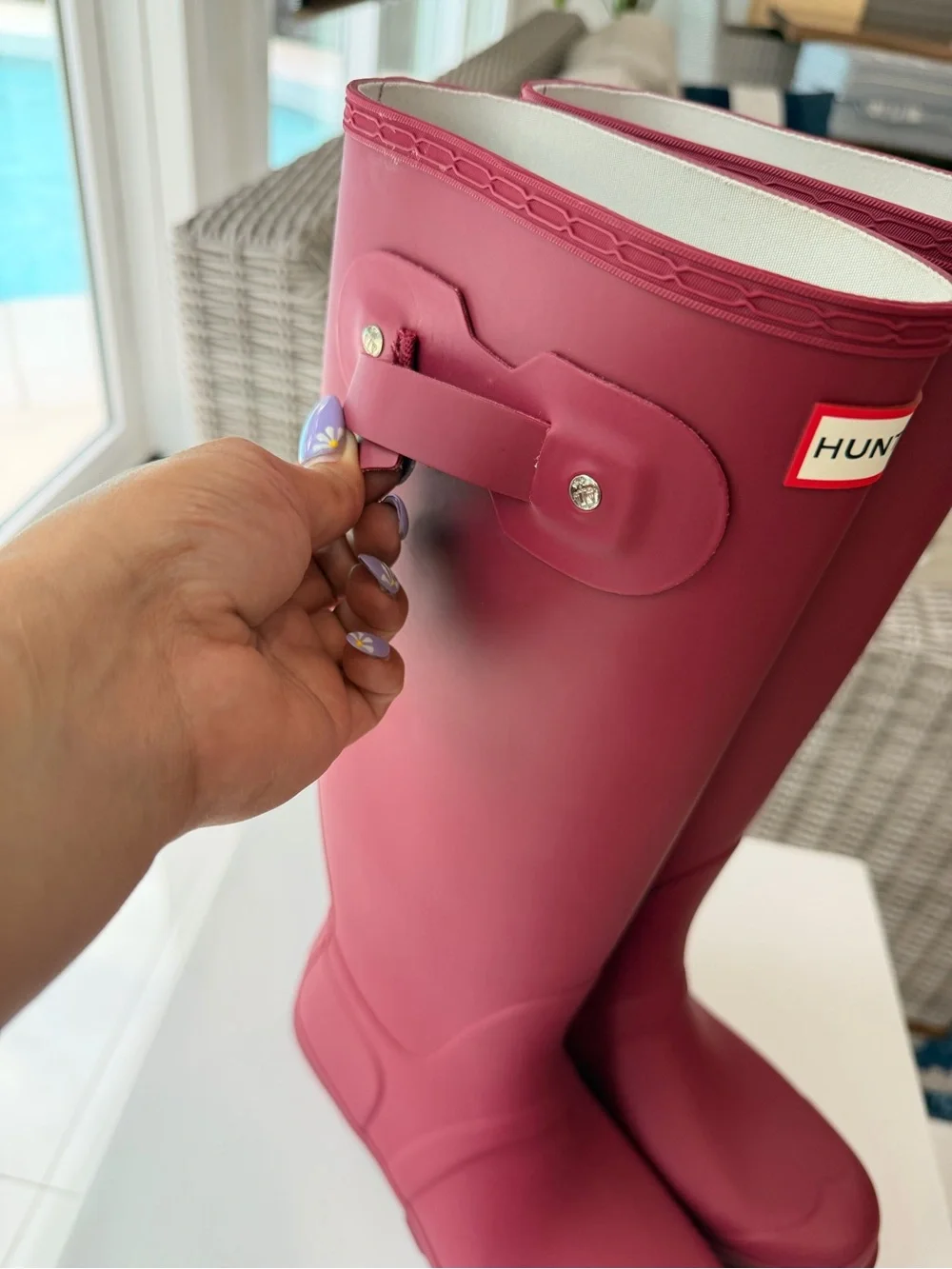 Hunter Women's Tall Rain Boots in Berry